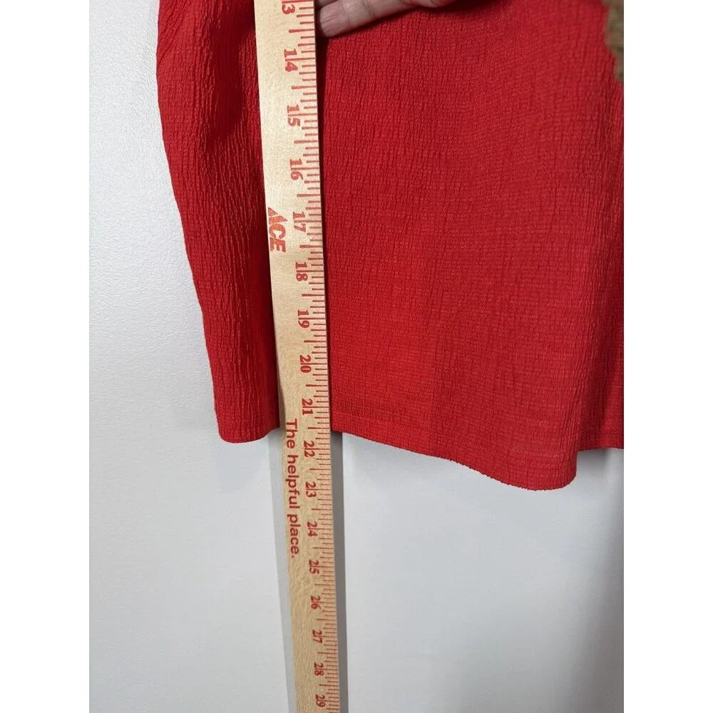 Madewell Texture & Thread‎ Peasant Top Red Women's Blouse XS Short Sleeve NWT